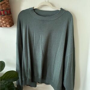 American Eagle Outfitters Dark Sage Green Crewneck Sweater